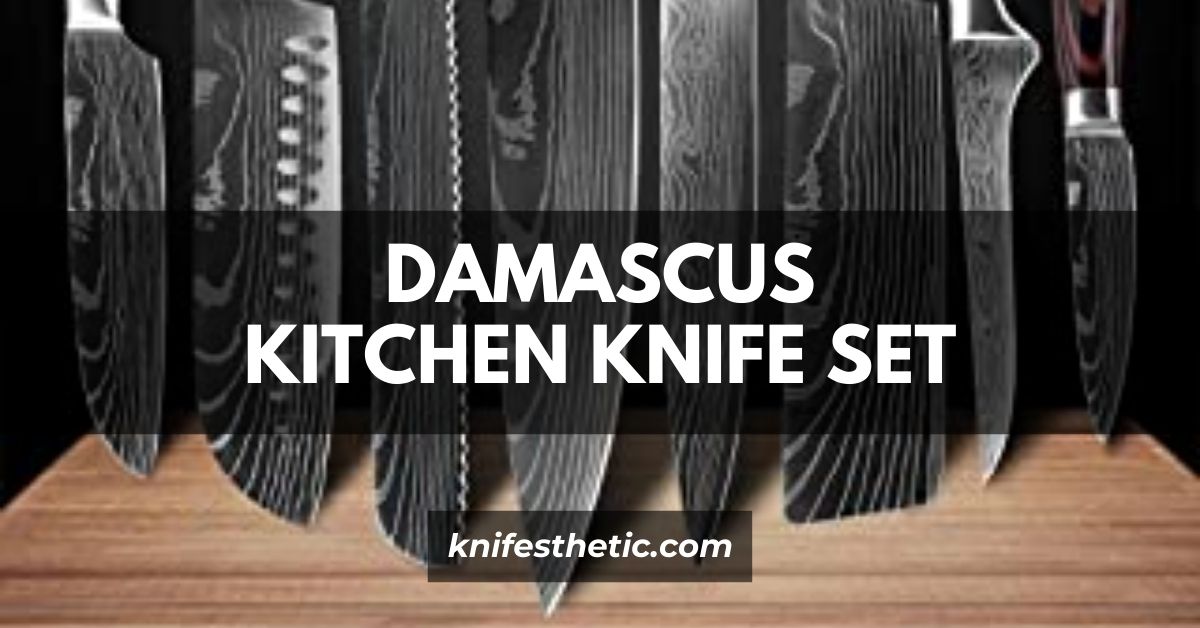 Damascus kitchen knife sets